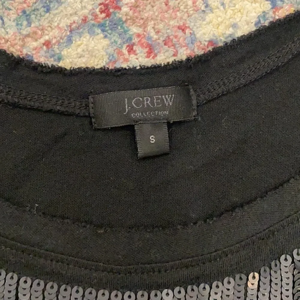 Jcrew black sequin tank top